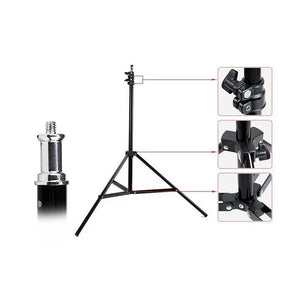 Aluminum Light Stand for Studio Flash | 2.0M Height | Black