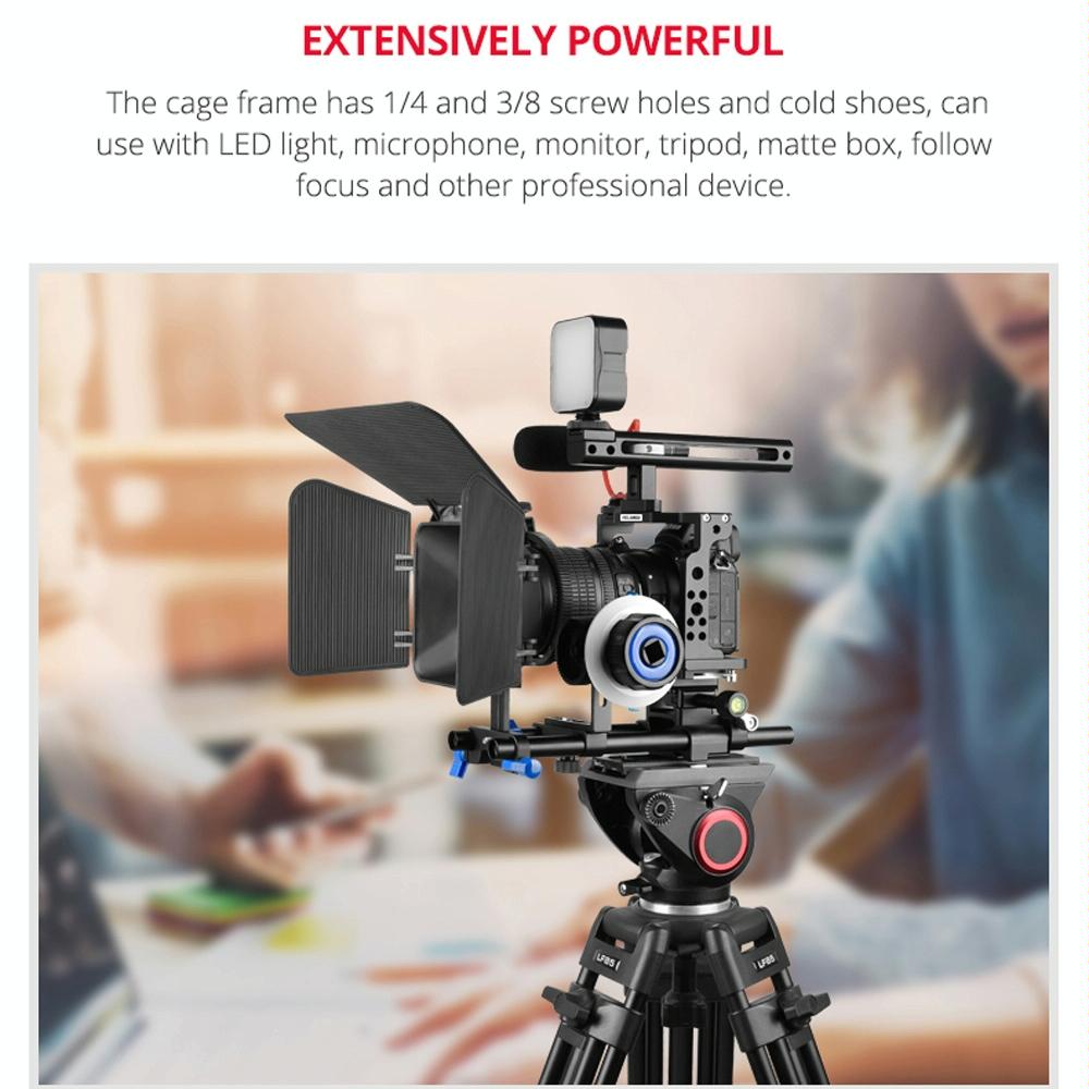 Video Camera Cage Stabilizer with Handle for Nikon Z6 / Z7 | Black