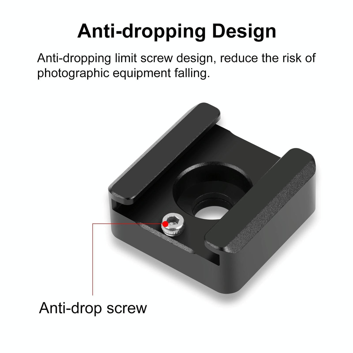 Aluminum Cold Shoe Mount | Microphone or Flash Light | Black