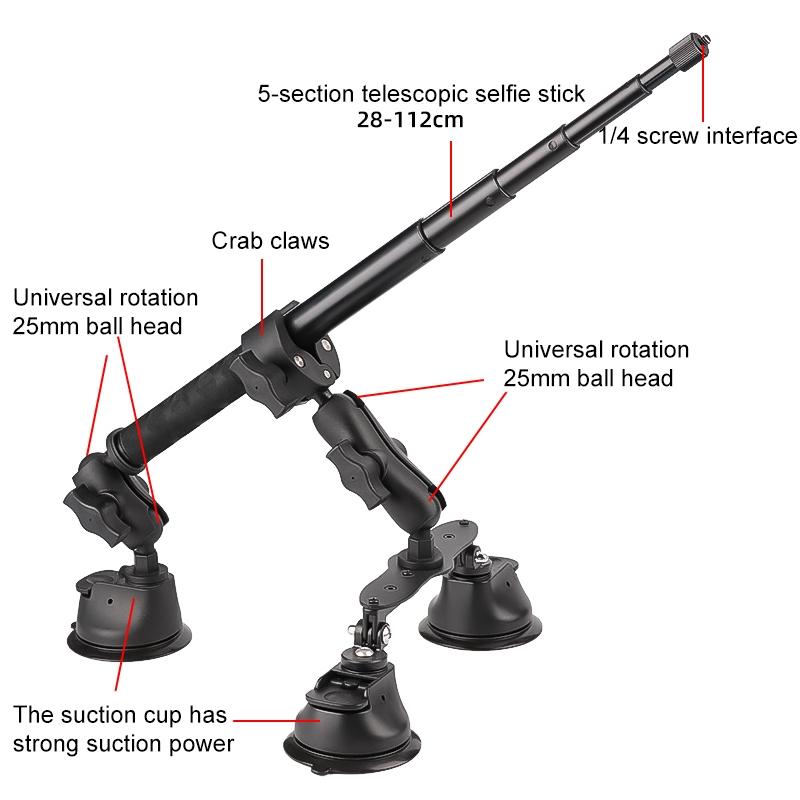 Selfie Stick Kit with Dual Leg & Single Suction Cups