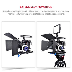 Video Camera Cage Stabilizer for Sony A7K / A72 / A73 / A7S2 / A7R3 / A7R2 / A7X | Black