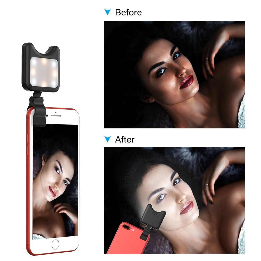 Universal Phone Camera Lens with Selfie LED Light for Smartphones