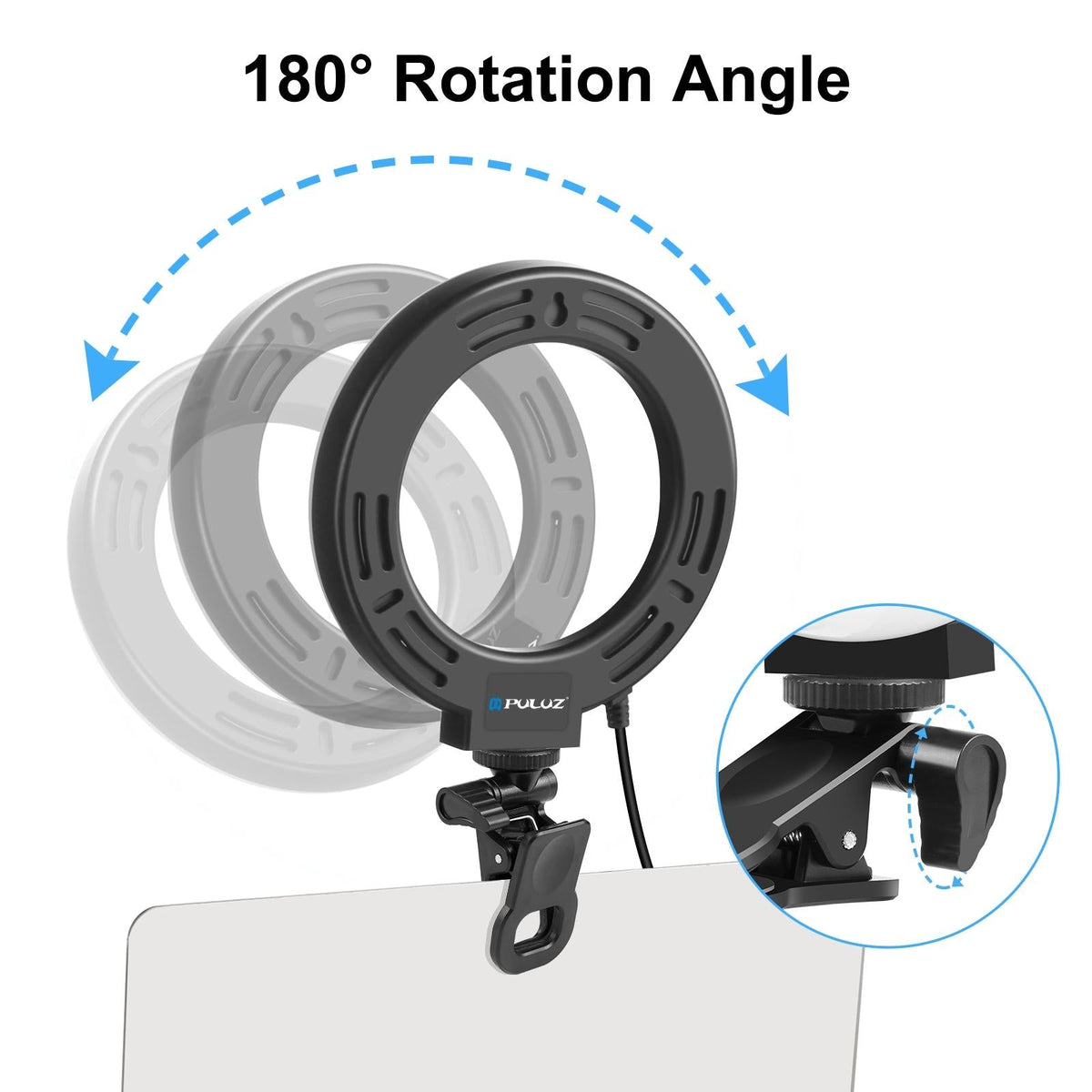 6.2 Dual - Colour Ring Light | USB | 3 Modes | Monitor Clip | Black