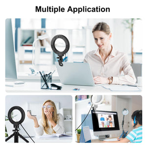 6.2 Dual - Colour Ring Light | USB | 3 Modes | Monitor Clip | Black