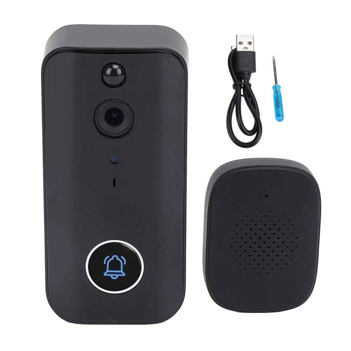 Wireless Doorbell Camera | Night Vision | Motion Detection | Black