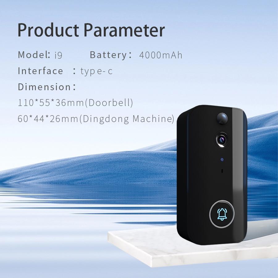 Wireless Doorbell Camera | Night Vision | Motion Detection | Black