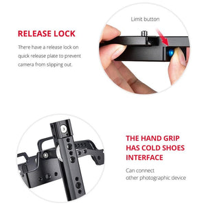 Video Camera Cage Stabilizer for DJI BMPCC 4K | Black Handle