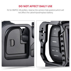 Video Camera Cage Stabilizer for DJI BMPCC 4K | Black Handle