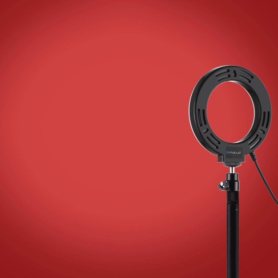 10 Mode USB LED Ring Light with Tripod Mount & Cold Shoe Ball Head | 4.7 - Inch Diameter