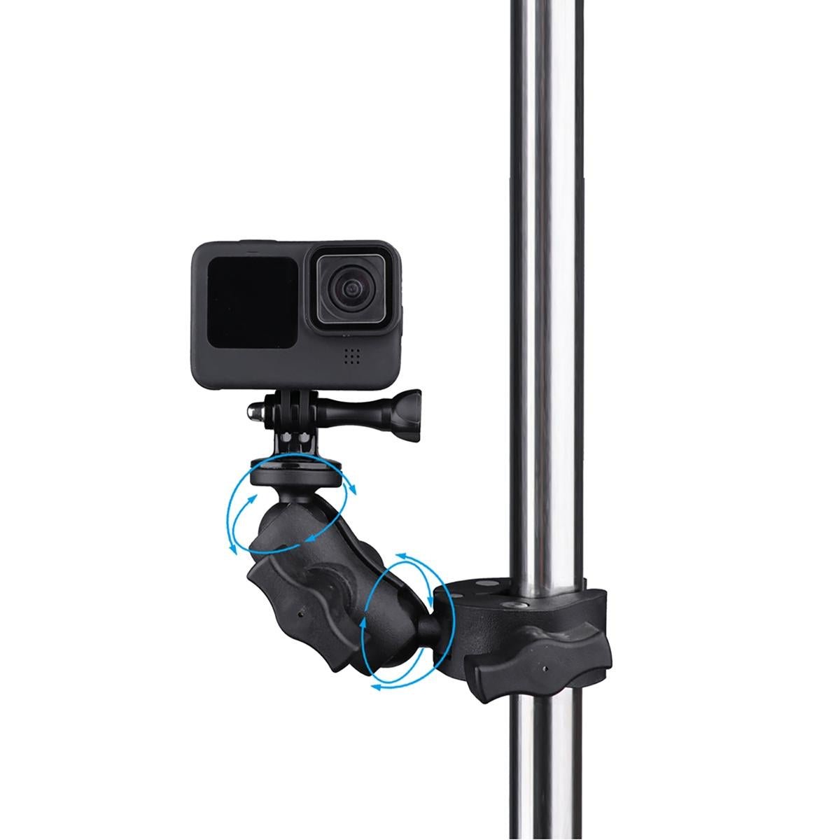 Adjustable 360° Action Camera Clamp Holder | Extended Version