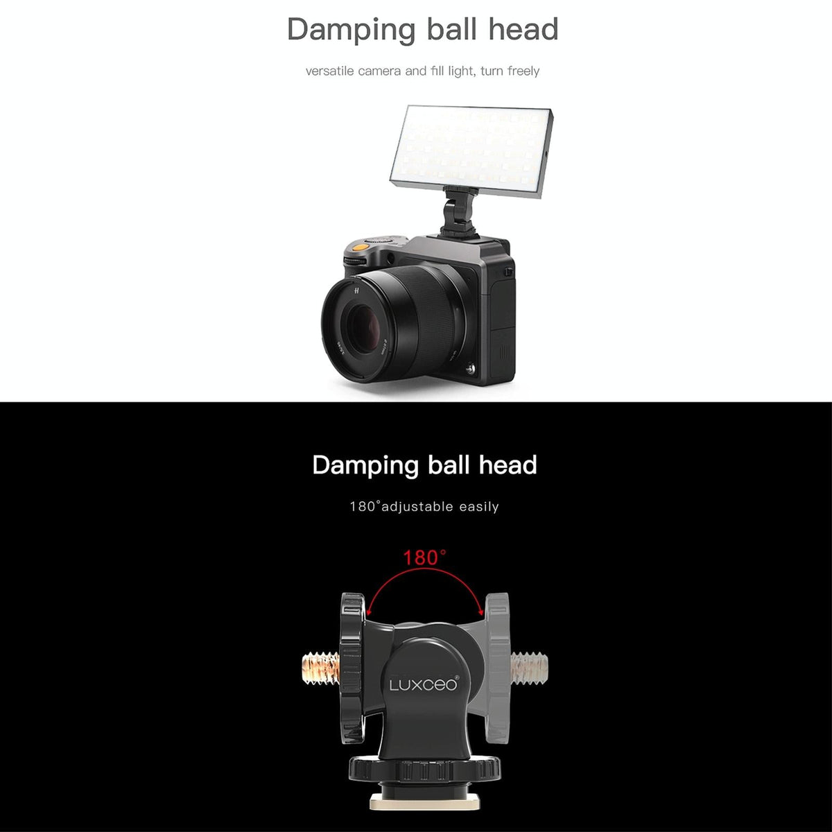 Universal Hot Shoe Damping Ball - Head Camera Bracket | Black