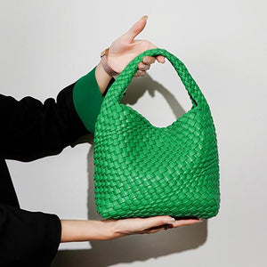 Apricot Hand Woven 2-in-1 Shoulder Bag | Apricot Colour