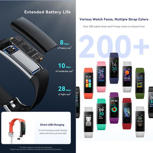 Waterproof Fitness Tracker Watch | Heart Rate Monitor | Blue