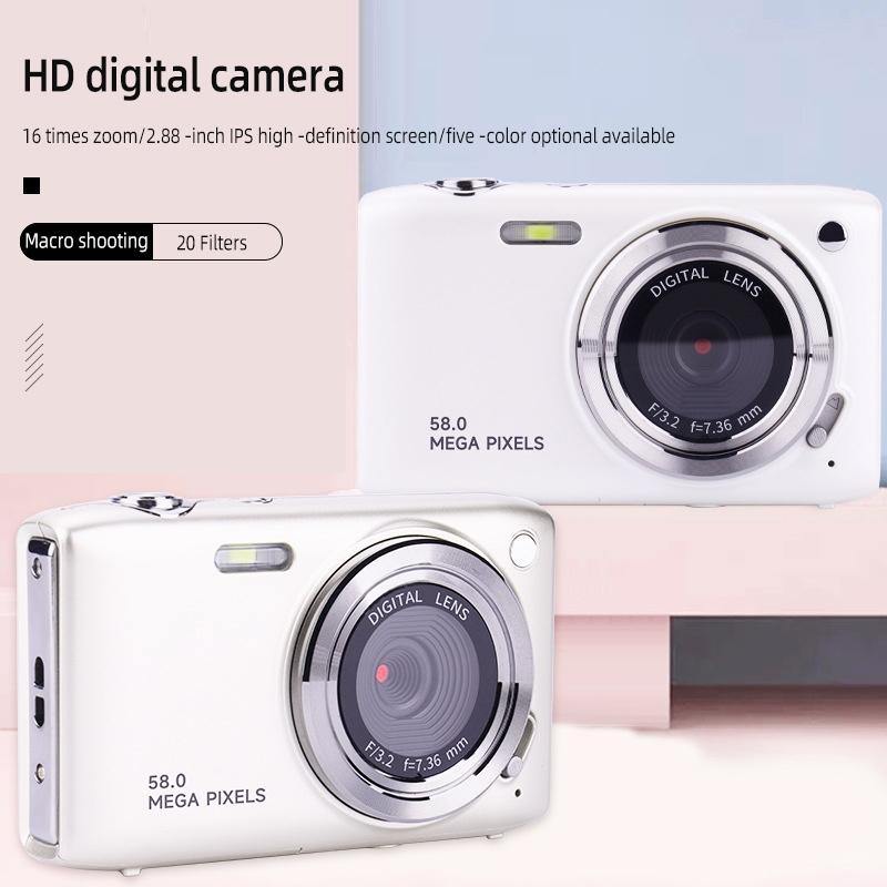 Portable 16X Zoom HD Digital Camera with 2.88 IPS Screen | Black