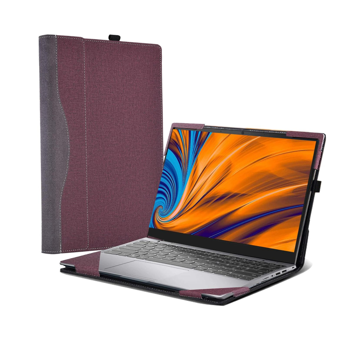 Leather Laptop Case | 16" Anti-Fall | Wine Red | For Samsung Galaxy Book 3 Ultra