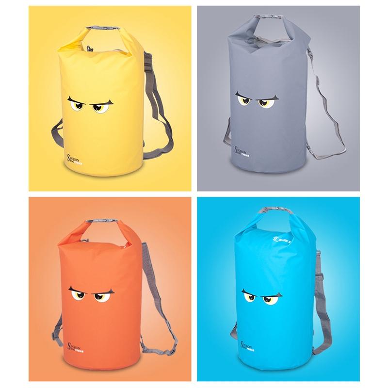 Waterproof Beach Bag for Outdoor Activities | PVC Mesh Cloth Storage Bucket | Swimming, Rafting, Seaside Fun | Grey