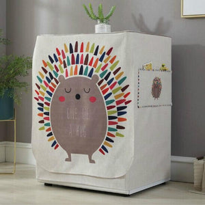 Cartoon Cotton Linen Drum Roller Washing Machine Dust Cover | 83x60x60cm | Bee