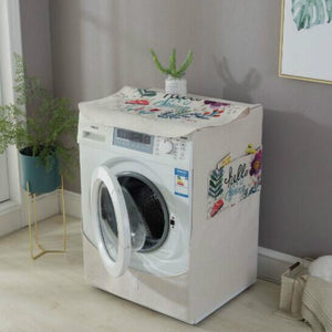 Cartoon Cotton Linen Drum Roller Washing Machine Dust Cover | 83x60x60cm | Bee