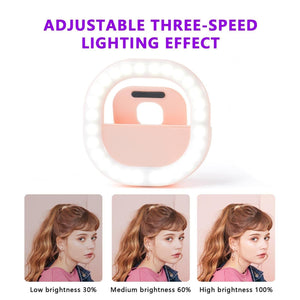 Rechargeable Clip - On Selfie Light for Mobile Phones | Blue