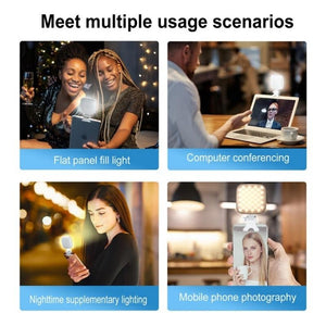 Portable Mini Clip - On LED Fill Light for Video Conferencing & Live Streaming | Purple