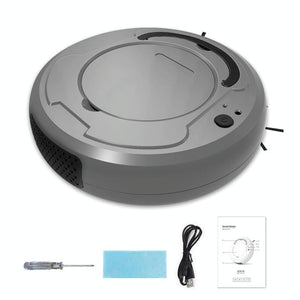 Smart 3-in-1 Robot Vacuum with Wet / Dry Mopping | Rechargeable & Auto Cleaning | Black - Gray