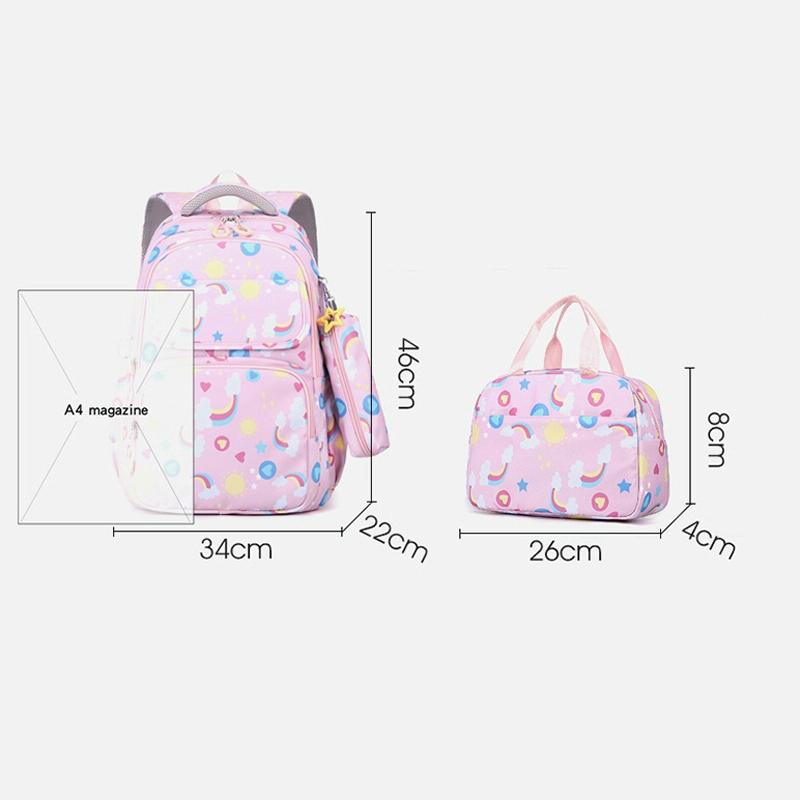Kids Backpack Set with Lunch Bag & Pencil Case | 3 in 1 | Purple