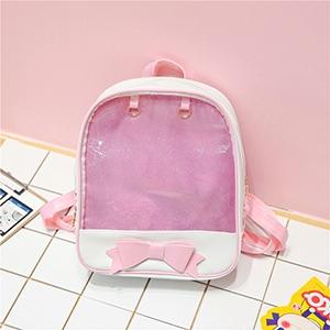 Mini Clear Kids Backpack | With Bow | Perfect for School | Green