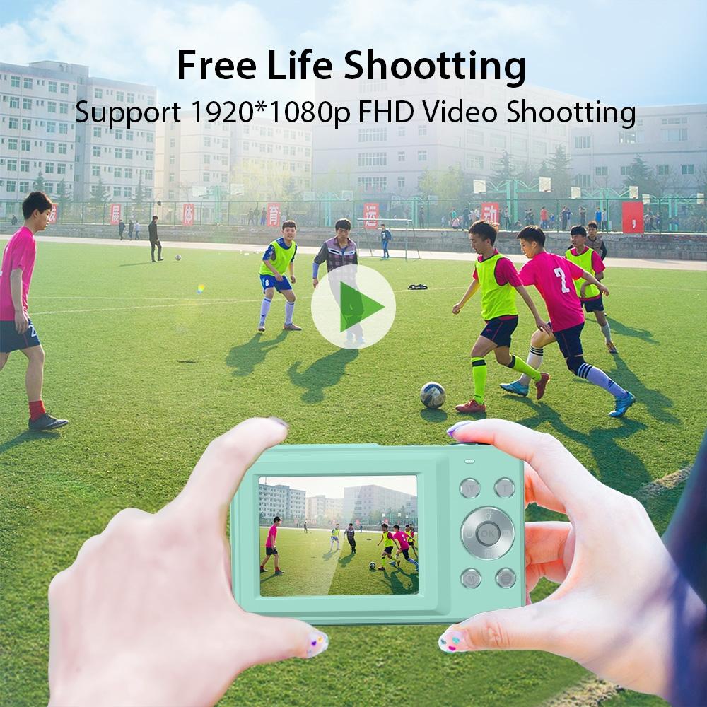 Mini Children Photography Camera | 2.4-Inch HD | 16x Zoom | Green + 32GB