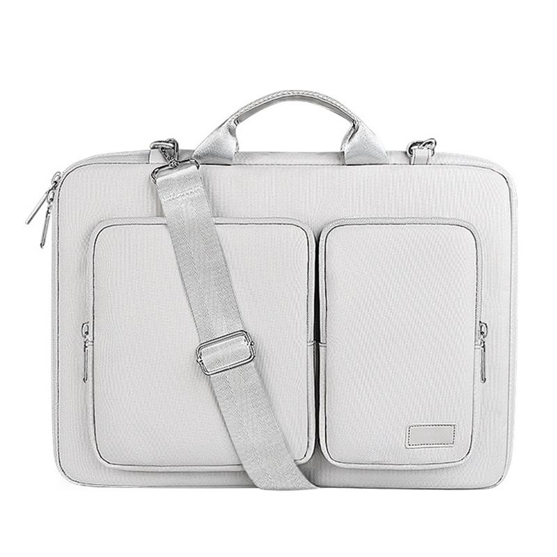15.6 Inch Detachable Shoulder Laptop Bag | Thickened Polyester | Silver Gray