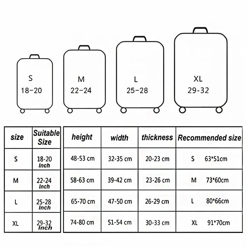 XL Travel Luggage Cover | Dustproof Scratch-Proof Elastic Sleeve | Fits 29-32 Inch Suitcases | English Map