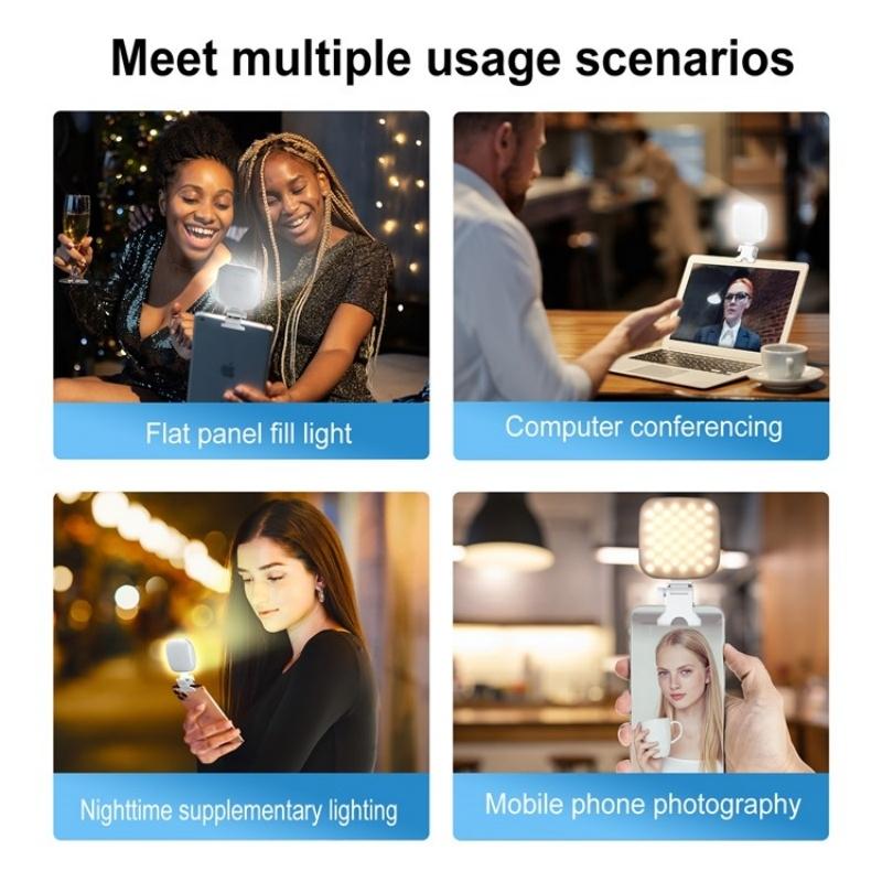 Portable Mini Clip - On LED Fill Light for Video Conferencing & Live Streaming | White