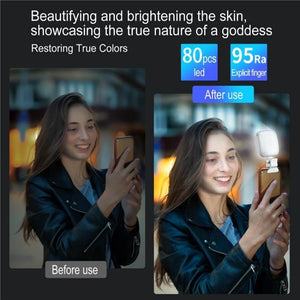 Portable Mini Clip - On LED Fill Light for Video Conferencing & Live Streaming | White