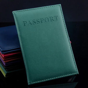 Travel Passport Cover Faux Leather Holder | Light Blue