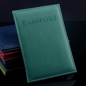 Travel Passport Cover Faux Leather Holder | Light Blue