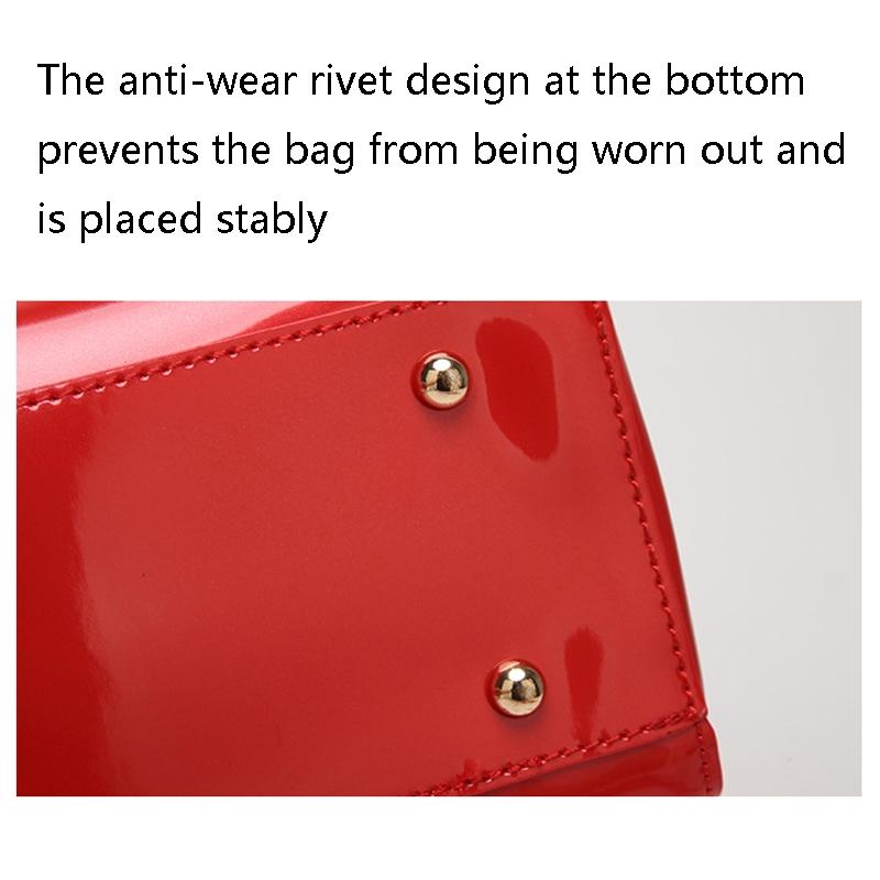 Patent Leather Shoulder Bag for Women | Glue Closure | Blue