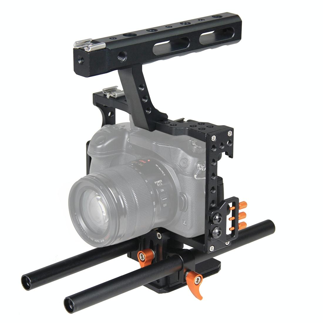 Video Camera Cage Stabilizer for Panasonic Lumix DMC-GH4 / Sony A7 Series | Orange