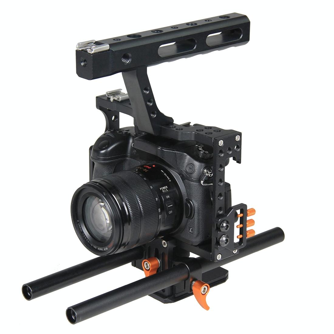Video Camera Cage Stabilizer for Panasonic Lumix DMC-GH4 / Sony A7 Series | Orange