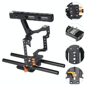 Video Camera Cage Stabilizer for Panasonic Lumix DMC-GH4 / Sony A7 Series | Orange