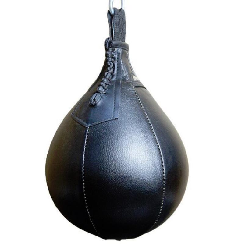 Adult Hanging Speed Ball for Boxing Fitness | Free Punching Bag | Pear Shape Black & White
