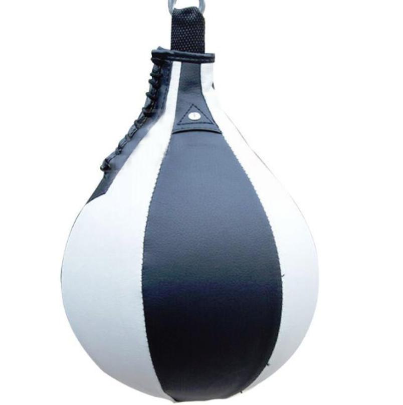 Adult Hanging Speed Ball for Boxing Fitness | Free Punching Bag | Pear Shape Black & White