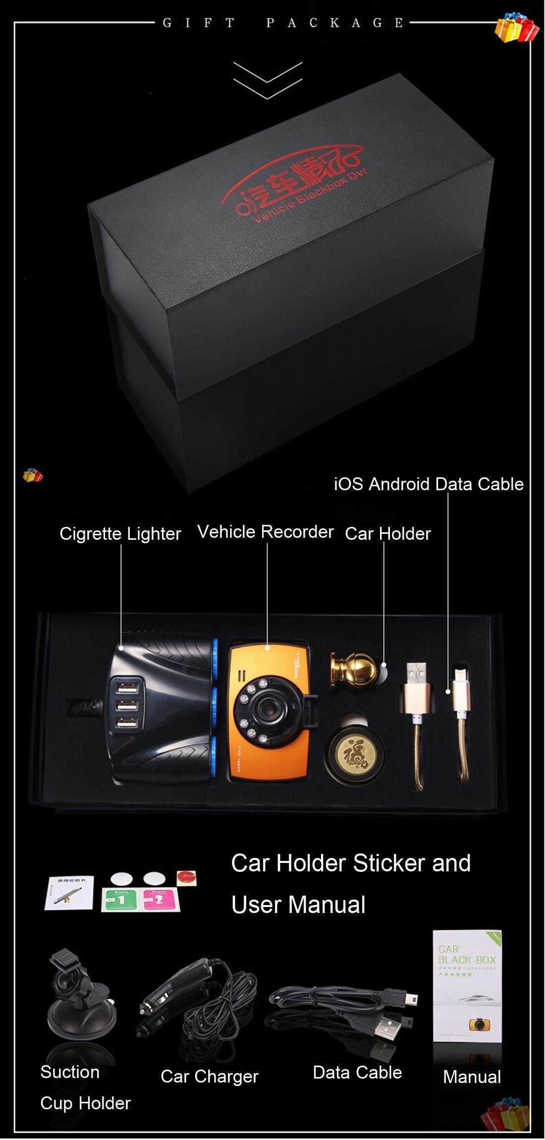 2.4" LCD Car DVR Recorder with 720P VGA Display