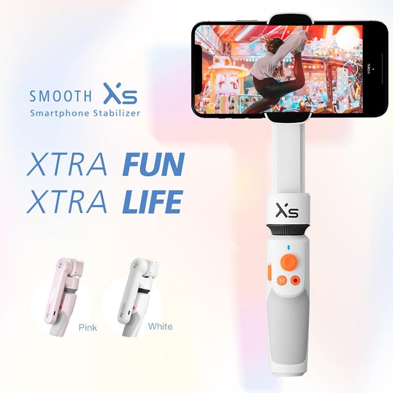 Smooth-XS Gimbal Stabilizer | Handheld Selfie Stick | Pink | Lightweight 200g