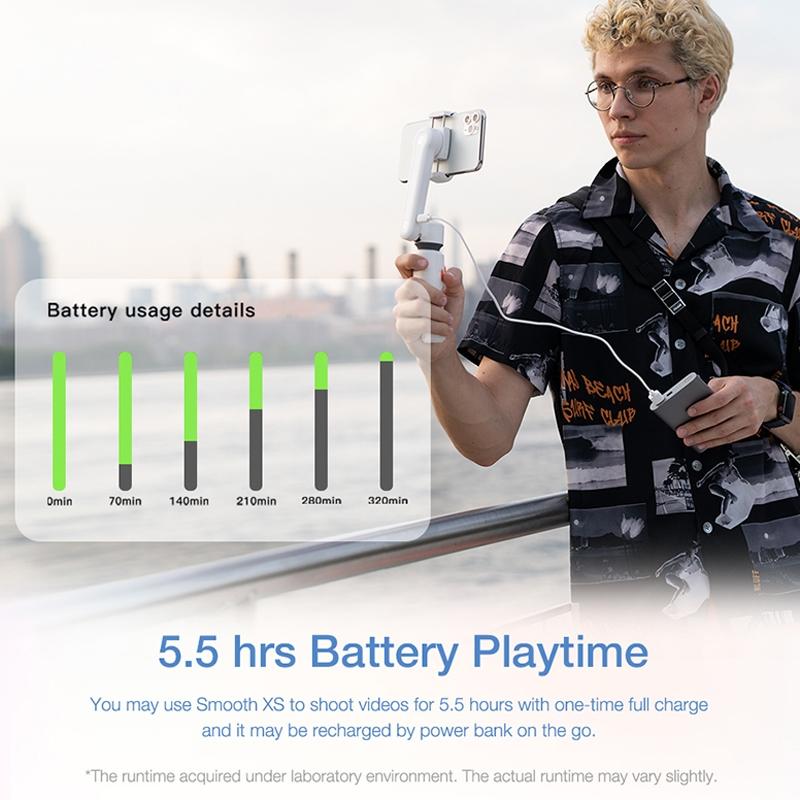 Smooth-XS Gimbal Stabilizer | Handheld Selfie Stick | Pink | Lightweight 200g