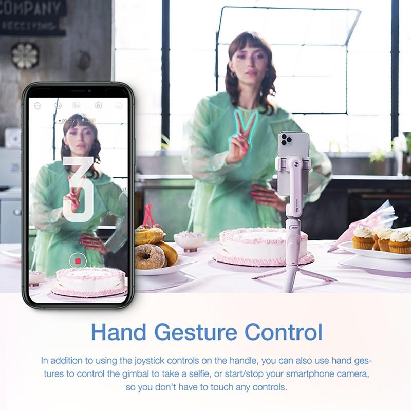 Smooth-XS Gimbal Stabilizer | Handheld Selfie Stick | Pink | Lightweight 200g