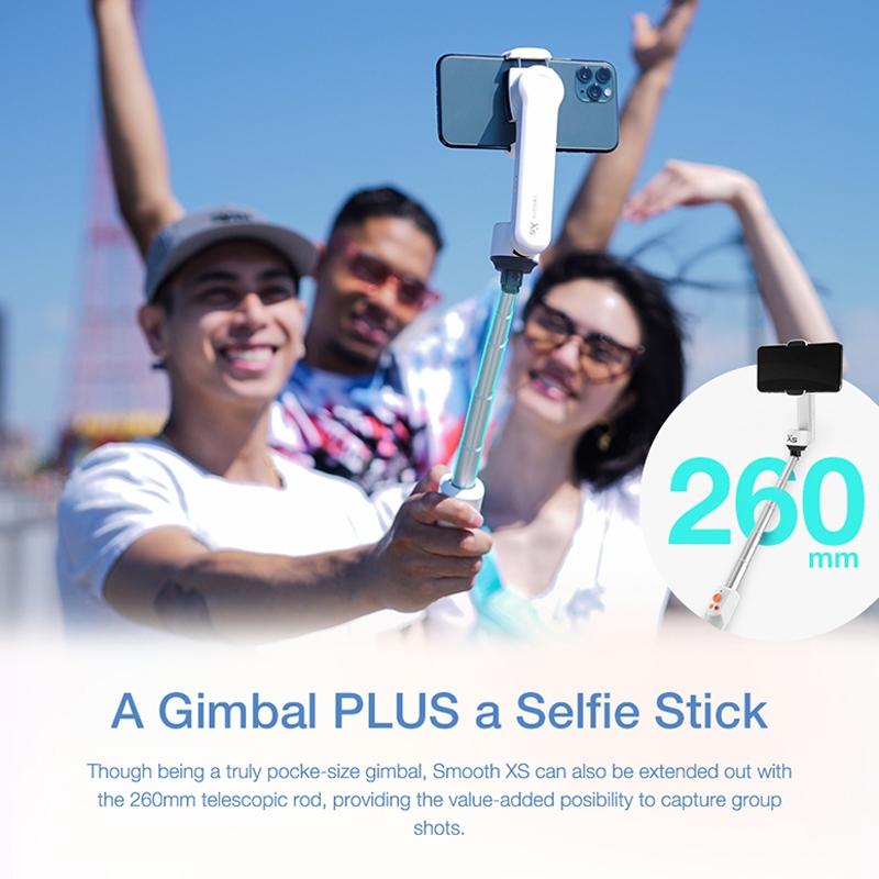 Smooth-XS Gimbal Stabilizer | Handheld Selfie Stick | Pink | Lightweight 200g