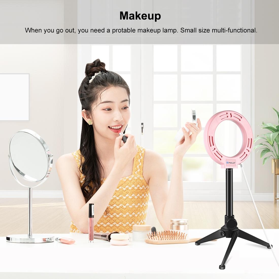 USB LED Ring Light | For Vlogging & Photography | 4.7 Inch | White Light | Pink