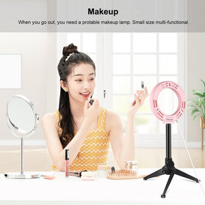 USB LED Ring Light | For Vlogging & Photography | 4.7 Inch | White Light | Pink