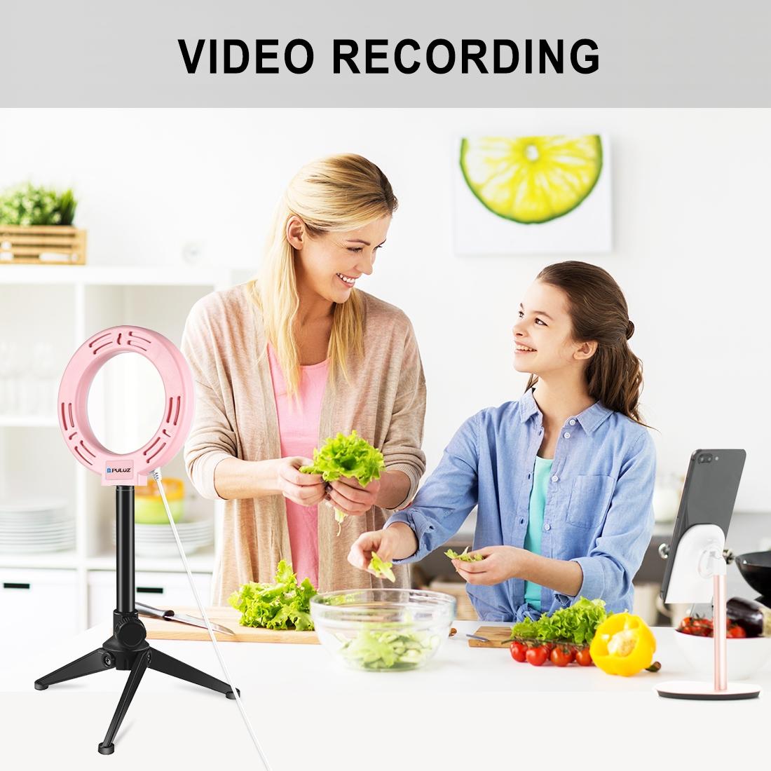 USB LED Ring Light | For Vlogging & Photography | 4.7 Inch | White Light | Pink