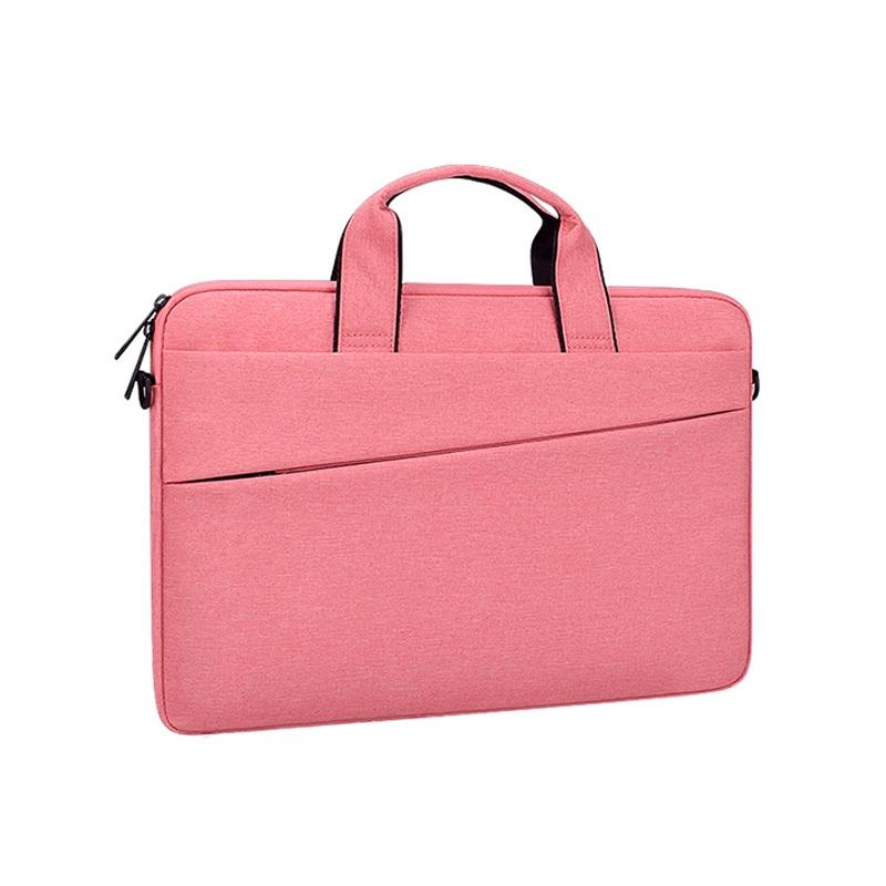 Portable 14.1 Laptop Tablet Bag | With Dual Pockets & Soft Handle | Pink