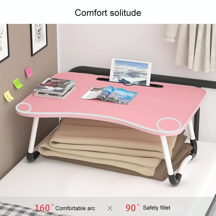 Adjustable Folding Laptop Desk with Non-Slip Legs & Card Slot | Pink